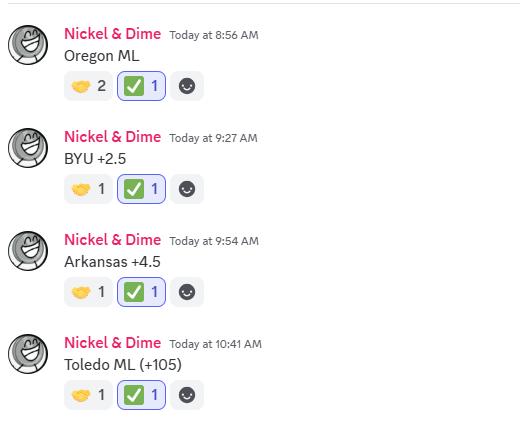 NickelAndDime24's tweet photo. Nice start to the day. Plenty of plays for the rest of the day. Come join a winning team. Link in bio

and yea, its free

#GamblingX #sportcoin #CBB #CBBBets #conferencetourney #ACC #SEC #MAC https://t.co/vLI4ZyrpY8