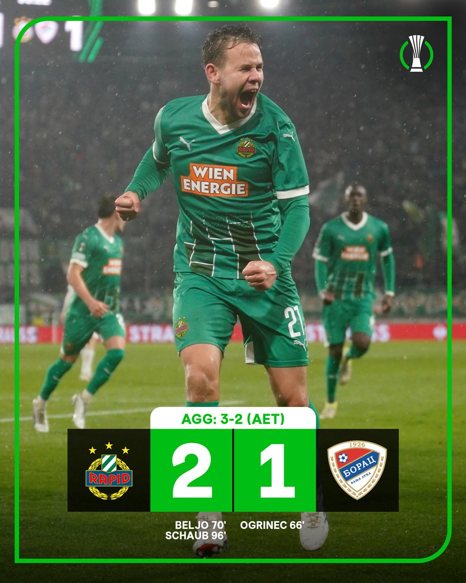 Louis Schaub wins it for SK Rapid in extra-time! 🤩

#UECL