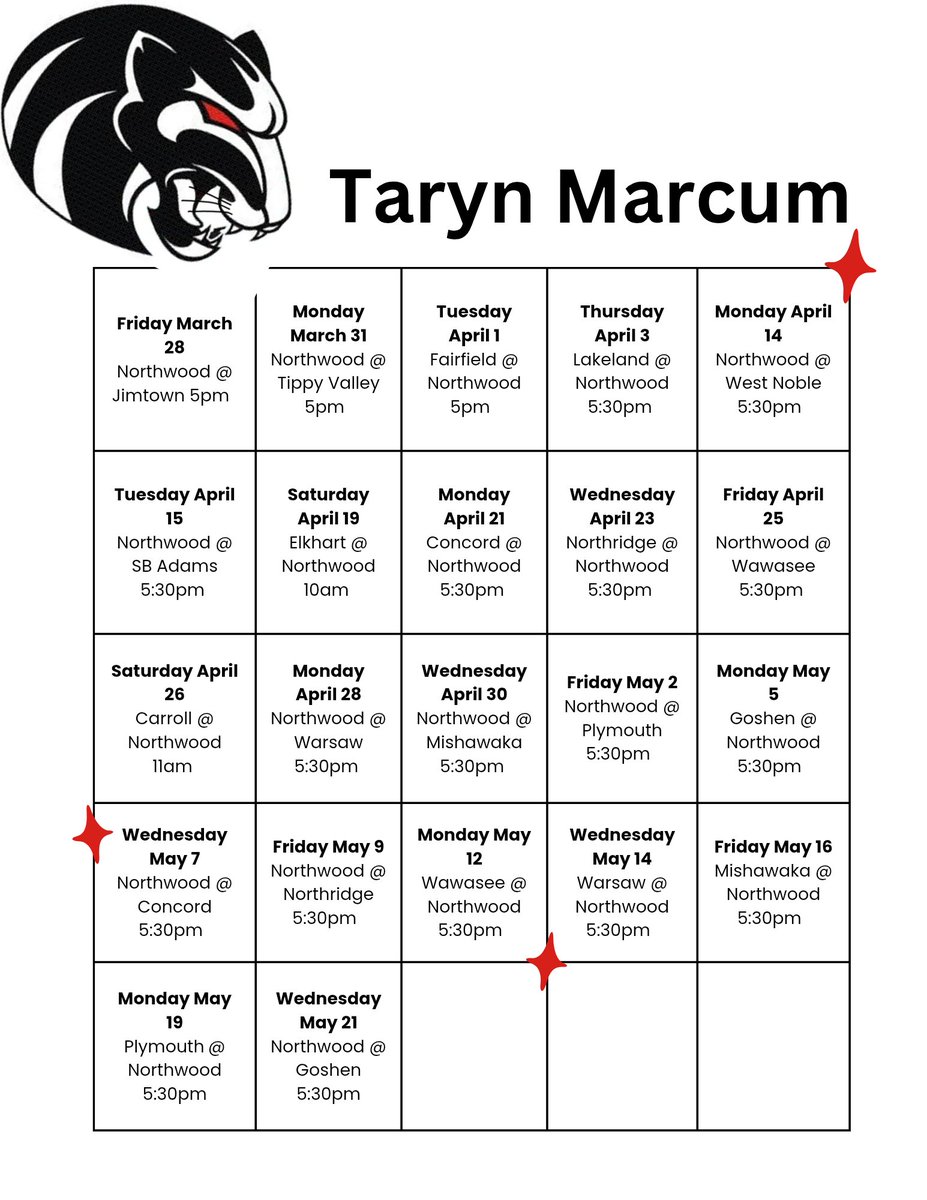 High School Announcement!

Huge congrats are in order for Taryn Marcum who just landed a varsity spot as a freshman! She's got a killer swing that will play a vital role in securing some big wins for Northwood. We are so proud of you Taryn! Be sure to check out her schedule. ❤️🖤