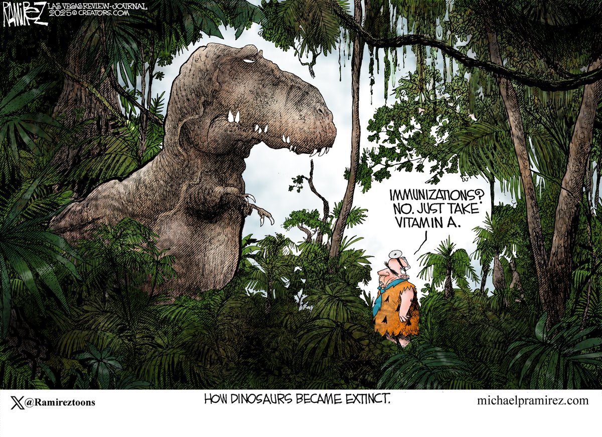 Michael Ramirez: Messozoic Era 3-13-25, by <a href="/Ramireztoons/">Michael Ramirez</a> open.substack.com/pub/michaelram…
