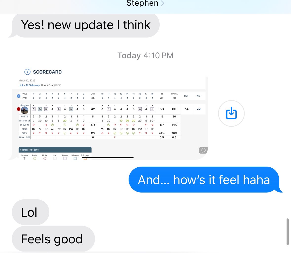 Stephen was a 41 handicap when we started about a year ago.

I have never met him in person!  He may get down to a single digit this year. Online lessons work. <a href="/skillestapp/">Skillest</a> 

Why aren’t you doing them? If you are interested, Dm me for a code.