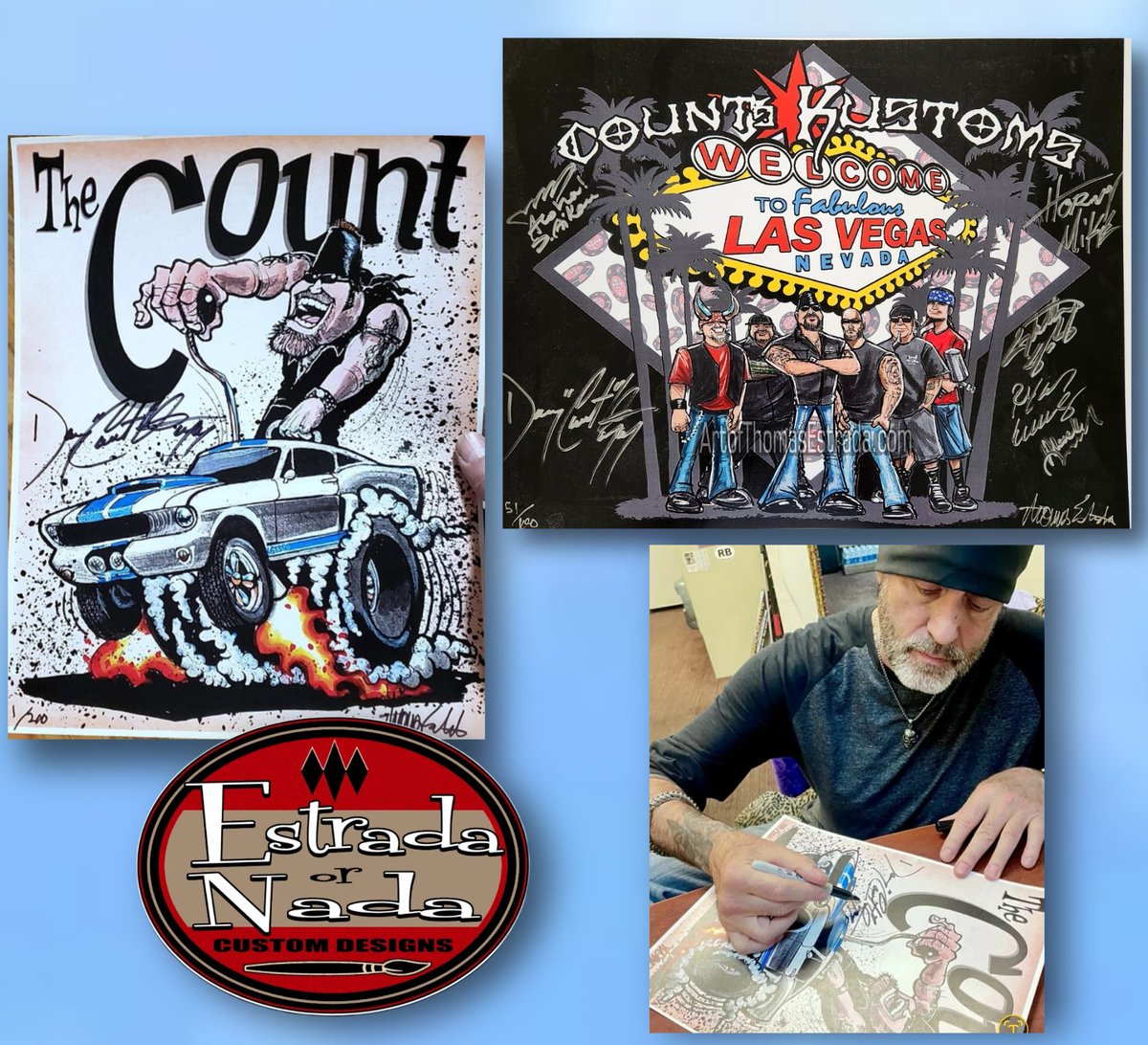 Check this out. 
Limited Edition <a href="/CountsKustoms/">Count's Kustoms</a> prints. Each HAND SIGNED and Numbered by <a href="/DannyCountKoker/">Danny Count Koker</a> and his team! 
👉Get the Danny Signed Mustang print$49
 👉The Count's Kustoms Team signed print$95
   👉Or BOTH prints at a discount price!
Available exclusively through my