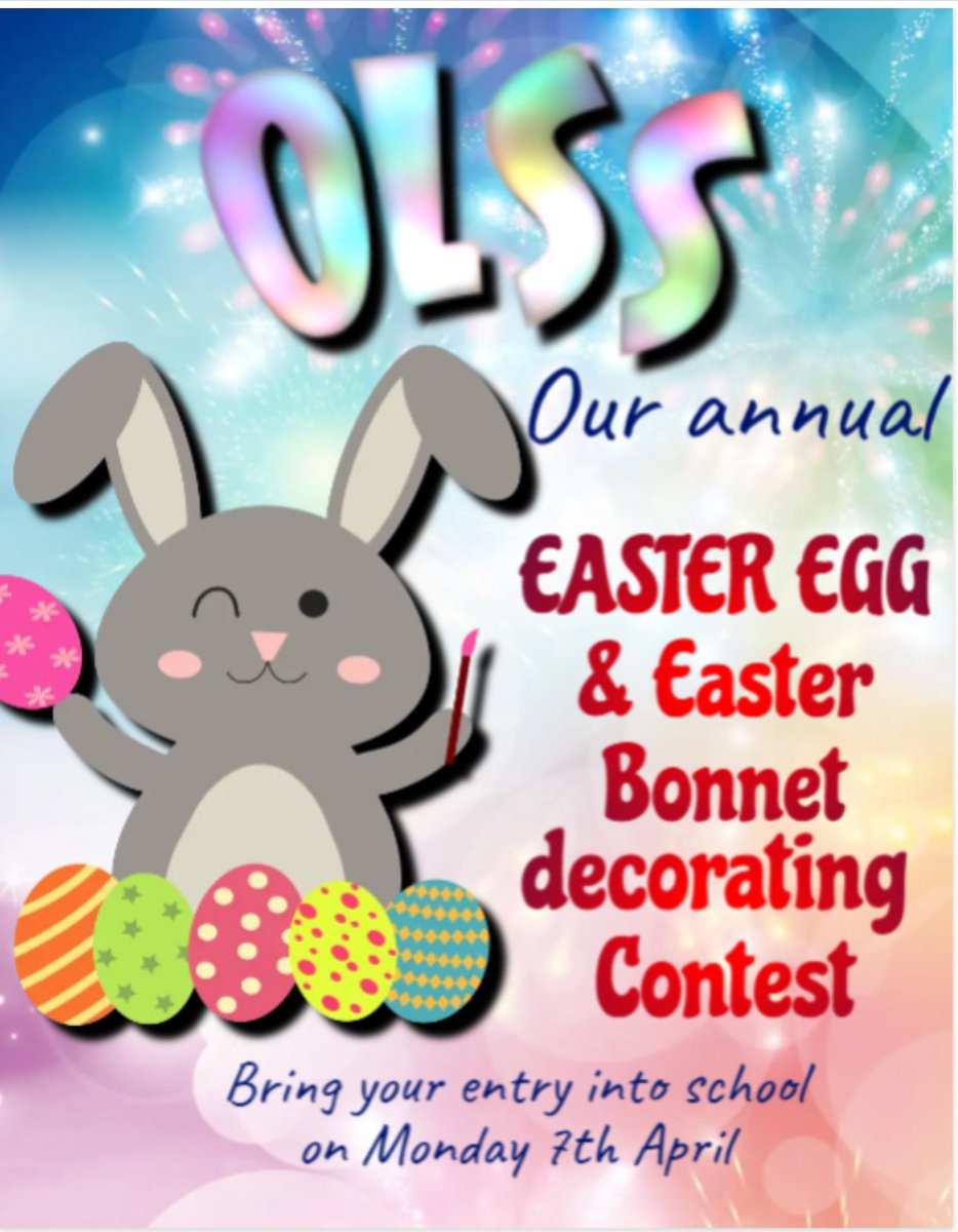 It’s that time of year again! 🐇 We can’t wait to see all of your amazing entries! 😁 Prizes for each class winner for the best efforts. Good luck 🐣