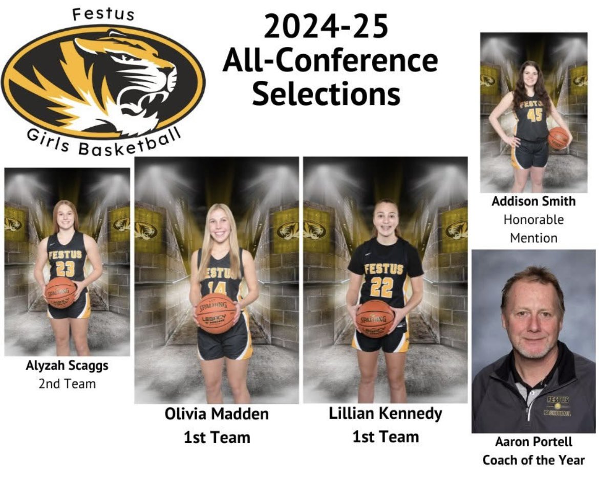 Festus Girls Basketball (@festusgbb) on Twitter photo Big Congrats to our Tiger All-Conference Selections this season! We are so proud of your accomplishments! <a href="/FESTUSAthletics/">Festus Activities</a> <a href="/myleaderpaper/">Leader Publications</a> <a href="/LiveStreamSTL/">Live Stream STL</a> Big Congrats to our Tiger All-Conference Selections this season! We are so proud of your accomplishments! <a href="/FESTUSAthletics/">Festus Activities</a> <a href="/myleaderpaper/">Leader Publications</a> <a href="/LiveStreamSTL/">Live Stream STL</a>
