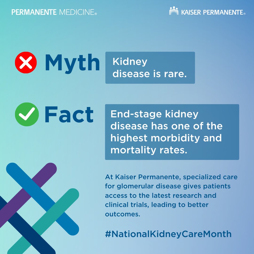 Patients in Northern California with glomerular disease benefit from the #PermanenteMedicine integrated model of care, where expert consultation, best practices, and new treatments are improving health outcomes and the patient experience. #NationalKidneyCareMonth #WorldKidneyDay