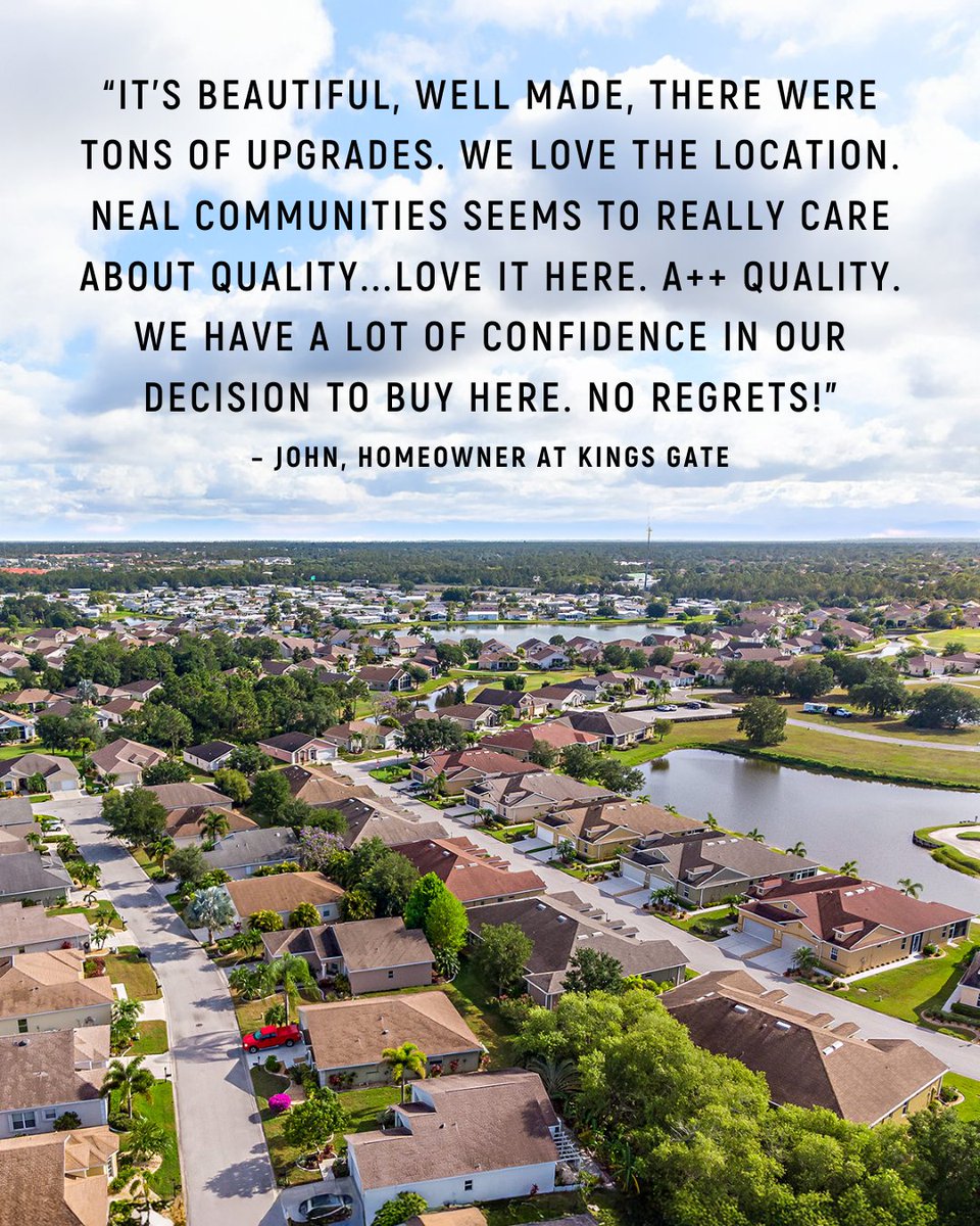 John, we're thrilled you're loving life in your new home at Kings Gate—quality truly makes all the difference, and we're honored you chose Neal. Welcome home! #MyNealHome