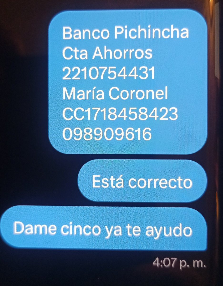 Tengan cuidado con esta cuenta son estafadores, piden dinero se ayuda y luego les bloquean Si no me devuelven lo prestado les denunció tengo toda la información del banco y dónde viven, así cambien de número de celular No se aprovechen de la solidaridad de la gente