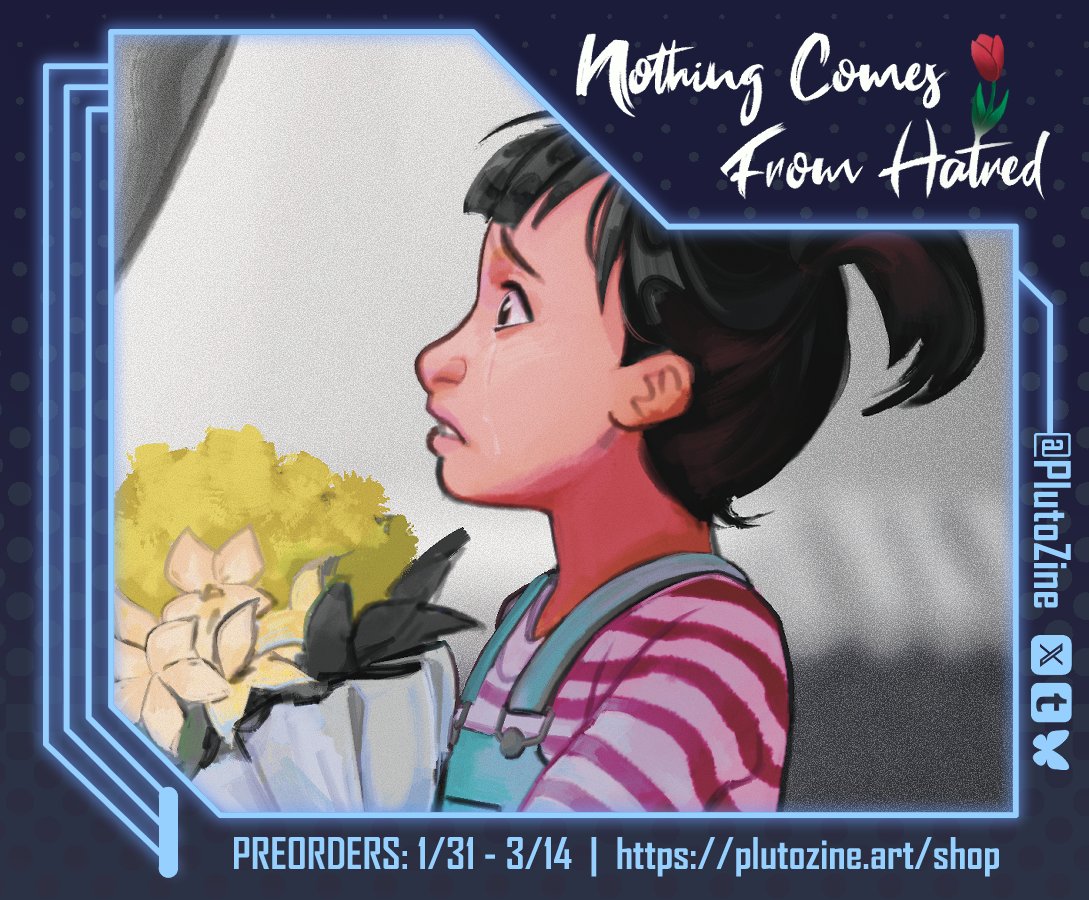 PlutoZine's tweet image. Uran delivers flowers to a loved one in this heartfelt preview by Mrsnaildood (mrsnaildood.tumblr.com)🌼
Preorders (1 DAY LEFT!!!):
🌷 plutozine.art/shop
(All proceeds go to the Palestine Children's Relief Fund!)
