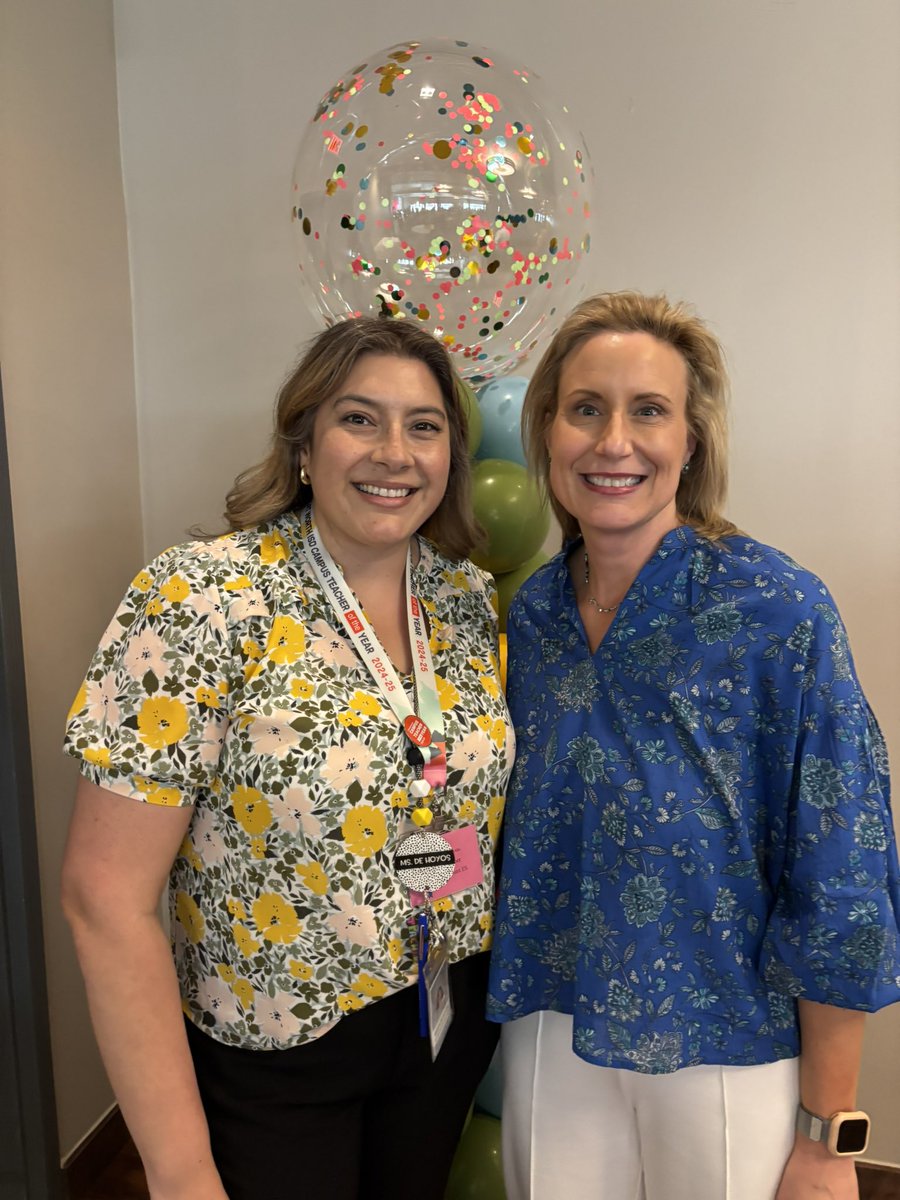 We are so proud of our <a href="/SouthHiMount/">South Hi Mount Elementary School</a> Teacher of the Year, Ms. DeHoyos!  She teaches third grade reading in our two way dual language program.  She was recognized today at the FWISD campus teacher of the year event.  💚💚