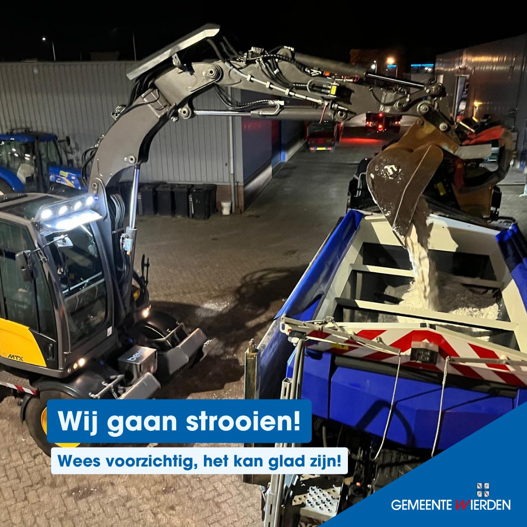 ⚠️Pas op! Gladheid op komst! 🌨️
Het kan glad worden op de wegen en stoepen. Onze strooiwagens gaan de weg op om de gladheid te bestrijden. Wees voorzichtig als je de weg op gaat! 🚗🚲❄️
Meer weten over onze gladheidsbestrijding? Kijk op obi41.nl/h8hz5hdz