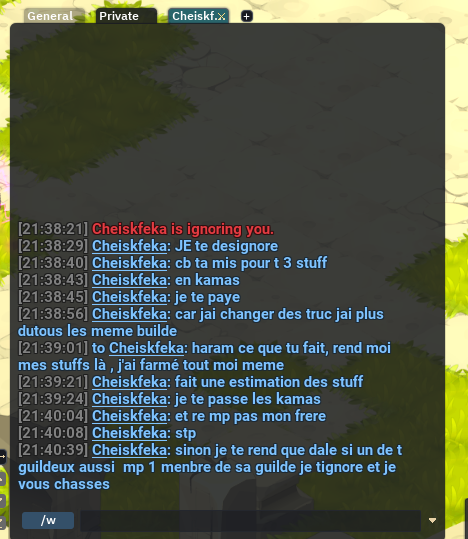 LightusBerberM's tweet photo. TLDR: Ne prêtez votre stuff ou vos kamas à personne!
 Lorsque nous entendons parler d'arnaques, nous ne pensons jamais que cela peut facilement nous arrivers sur #wakfu. Récemment, un joueur que je connaissais depuis un moment  "Chicha est de retour" m'a contacté ..(suite thread) https://t.co/OrYluYe7aV