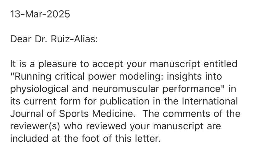 🔥 New publication about RUNNING WITH POWER 🏃🏻‍♂️
 
➡️ Running critical power modeling: Insights into physiological and neuromuscular performance

Keep working on the CP concept and its application to training and monitoring endurance runners.

Amazing team work!!