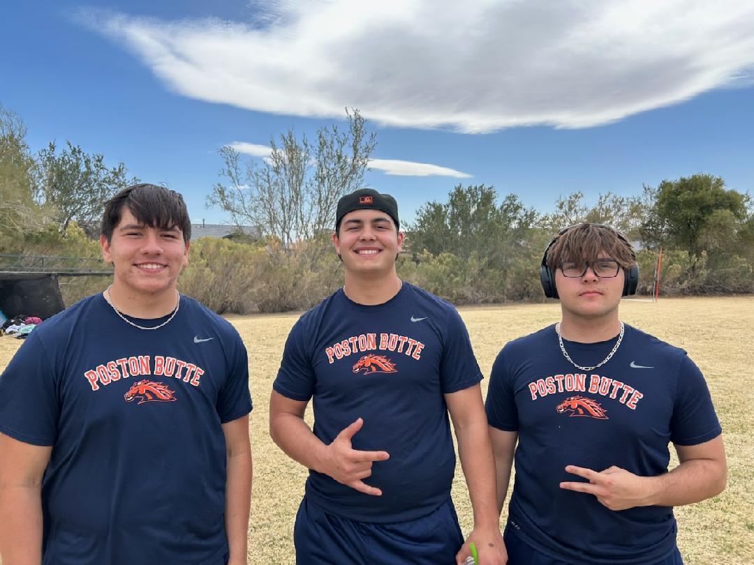 PBHS Track and XC (@pbhstrackandxc) on Twitter photo PBHS Throwers navigated windy conditions at the Nighthawk Early Bird Invite- Michael Collins and Alex Esparza with Shot Put PR's, Claire Adams with a Discus PR, and Layla Collins with a Jav PR! <a href="/PostonAthletics/">PostonButteAthletics</a> <a href="/PBhighschool/">Poston Butte High School - Florence Unified</a> PBHS Throwers navigated windy conditions at the Nighthawk Early Bird Invite- Michael Collins and Alex Esparza with Shot Put PR's, Claire Adams with a Discus PR, and Layla Collins with a Jav PR! <a href="/PostonAthletics/">PostonButteAthletics</a> <a href="/PBhighschool/">Poston Butte High School - Florence Unified</a>