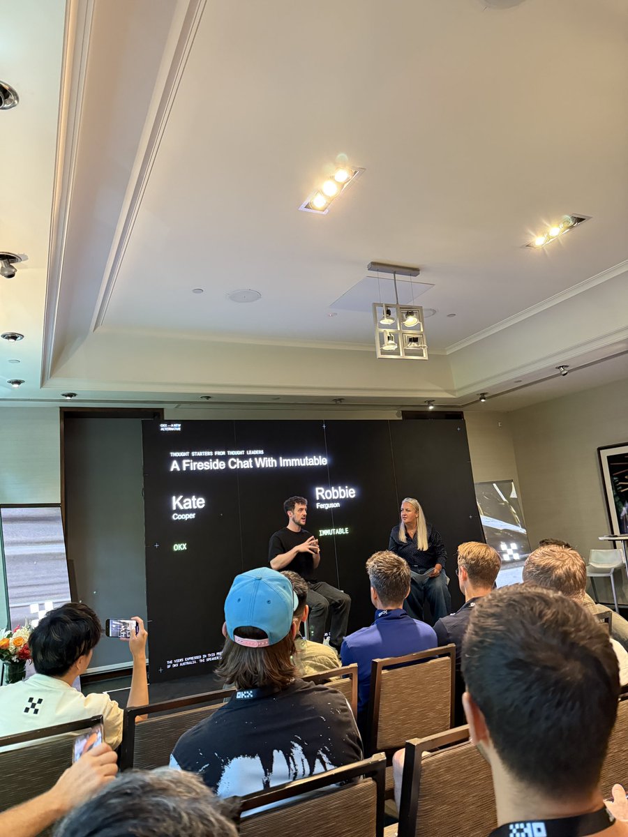 Lisa Teh ๐ฆ๐บ (@lisateh_) on Twitter photo Fireside chat between new <a href="/okx/">OKX</a> Australia CEO <a href="/kate_cooper/">Kate Cooper</a> and <a href="/Immutable/">Immutable</a> Co-Founder <a href="/0xferg/">Robbie Ferguson | Immutable</a>. Robbieโs vision for #Web3 is for us to not have to define it as something different. It just becomes part of everyday tech in our lives.
<a href="/star_okx/">Star</a> Fireside chat between new <a href="/okx/">OKX</a> Australia CEO <a href="/kate_cooper/">Kate Cooper</a> and <a href="/Immutable/">Immutable</a> Co-Founder <a href="/0xferg/">Robbie Ferguson | Immutable</a>. Robbieโs vision for #Web3 is for us to not have to define it as something different. It just becomes part of everyday tech in our lives.
<a href="/star_okx/">Star</a>