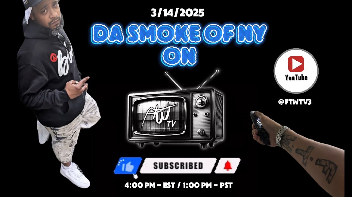 🔔SUBSCRIBE
👍🏽LIKE
⌨️COMMENT

youtu.be/JZLBdqpSB2g?si… 

Tomorrow- 4 pm EST/1 pm PST

FTW TV: Episode 1 “ SMOKE WITH <a href="/DaSmokeOfNy/">Da Smoke of DotMobb 🤘🏽</a> “