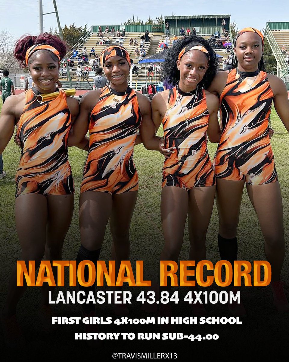 🚨HIGH SCHOOL 4X100m NATIONAL RECORD🚨

With a 43.84, Lancaster becomes the first girls 4x100m in high school history to run under 44 seconds!