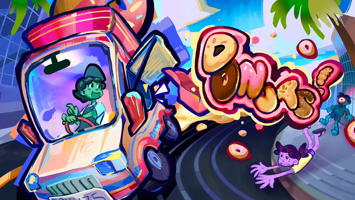 Order up! We’re excited to announce our new game Donuts! 

Donuts! Combines the high-speed racing of crazy taxi with the radical skateboard tricks of Tony Hawk. The player aims to save their family’s struggling donut shop via food trucks, radical tricks, and viral marketing!