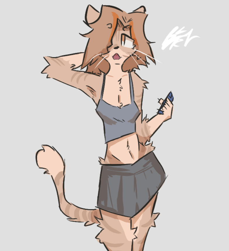 BluebriarArts's tweet image. tabby catgirl? idk i wanted to draw a cute girl :3