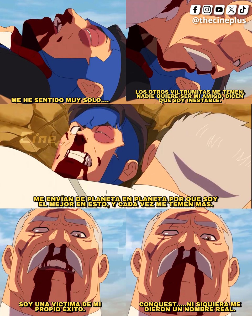TheCinePlus's tweet image. Conquest se puso sentimental con Mark.

#Invincible #InvinciblevsConquest #INVINCIBLESeason3