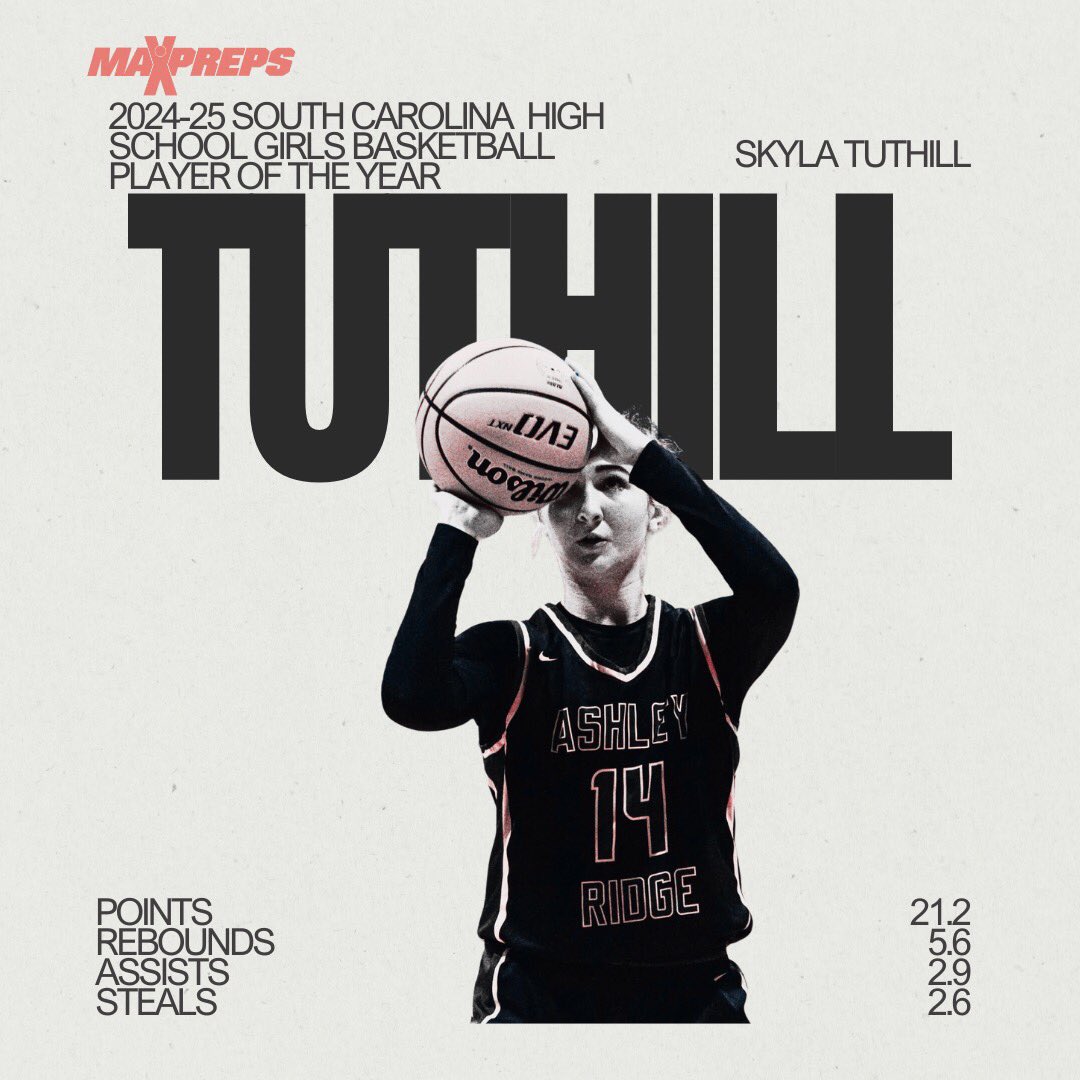 AR Girls Basketball (@ar_girls_hoops) on Twitter photo Congratulations <a href="/Skylatuthill/">Skyla Tuthill</a> on being named the <a href="/maxpreps/">MaxPreps</a> 24-25 SC High School Girls Basketball Player of the Year! <a href="/ricewbb/">Rice Womenโs Basketball</a> Youโre getting a good one. ๐ฆ๐ค๐ Congratulations <a href="/Skylatuthill/">Skyla Tuthill</a> on being named the <a href="/maxpreps/">MaxPreps</a> 24-25 SC High School Girls Basketball Player of the Year! <a href="/ricewbb/">Rice Womenโs Basketball</a> Youโre getting a good one. ๐ฆ๐ค๐