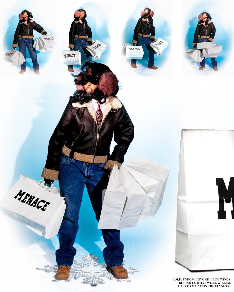 galactamelanin's tweet image. lani the menace shopping in the snow ❄️ shot by @aphroditemuses  — a production by a 19-year-old from chicago!