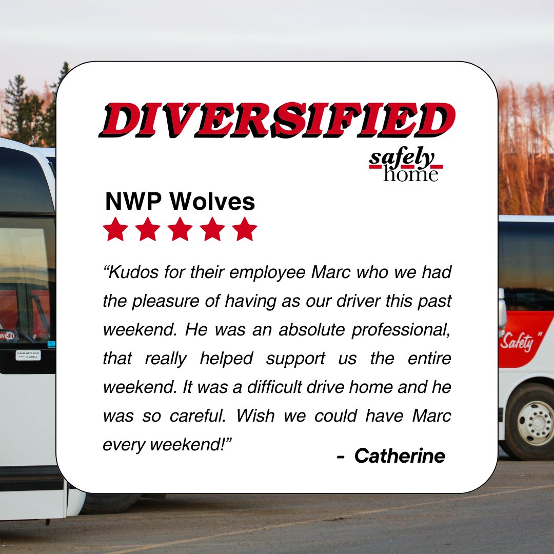 Check our latest glowing review from a satisfied Charter Customer! We operate a large fleet of highway motorcoaches and shuttles with sales centres in Edmonton and Fort McMurray. Request a quote today at dtl.ca
#SafelyHome #satisfiedcustomers