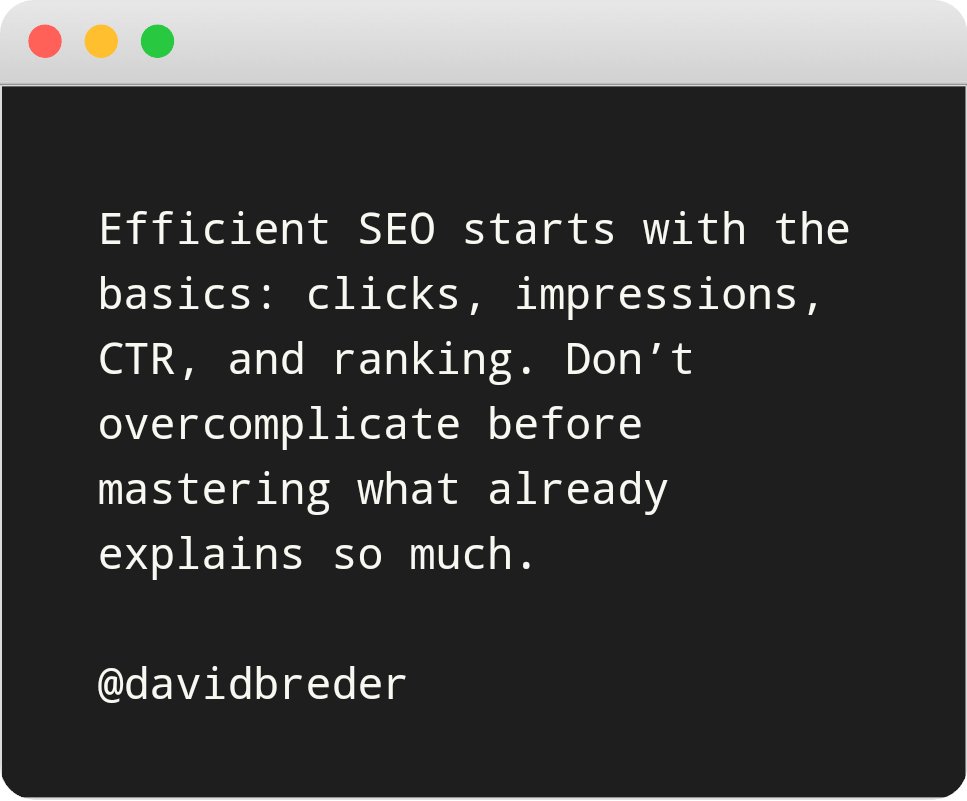 I still see confusion and underestimation around SEO basics: clicks, impressions, CTR, ranking. Master these—they explain more than you think.
#seo #analytics