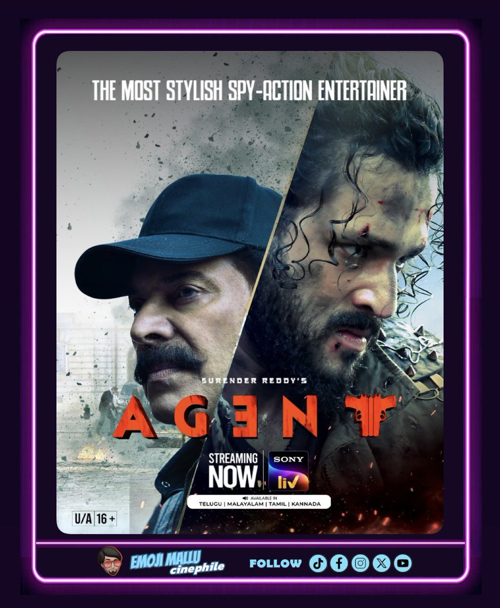 abujrofficial's tweet photo. #Agent Now Streaming on #SonyLiv
⭐️ing #AkhilAkkineni #Mammootty
The Most Stylish Spy Action Entertainer
#Mammukka #Mammookka #Ott #NewOttRelease #Telugu #movie #malayalam #Cinema #CinemaUpdate #riyadh #TrainHijack #MegastarMammootty #Malayalamcinema #cinemanews #Today https://t.co/hS0cwSmNNi