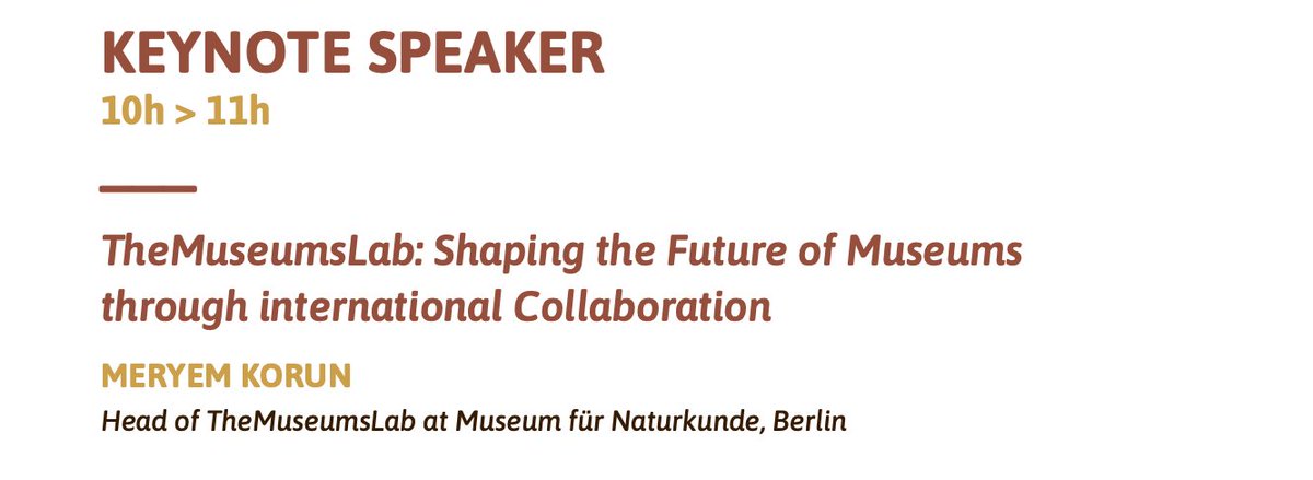 African Archaeology Lab (@africanarchlab) on Twitter photo KEYNOTE SPEECH 1
TheMuseumsLab: Shaping the Future of Museums through international Collaboration
MERYEM KORUN, Head of <a href="/TheMuseumsLab/">TheMuseumsLab</a> at Museum für Naturkunde, Berlin, gave an insider’s perspective & thought-provoking reflection on the programme’s development KEYNOTE SPEECH 1
TheMuseumsLab: Shaping the Future of Museums through international Collaboration
MERYEM KORUN, Head of <a href="/TheMuseumsLab/">TheMuseumsLab</a> at Museum für Naturkunde, Berlin, gave an insider’s perspective & thought-provoking reflection on the programme’s development
