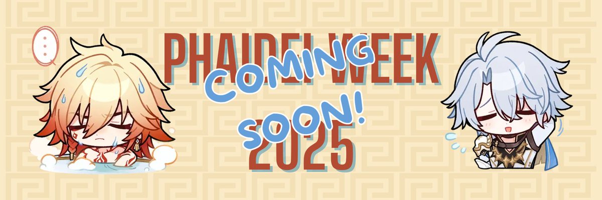 phaideiweek's tweet image. ☀️ Phaidei Week 2025 🍷
A week long event dedicated to #Phaidei / #Myphai from #HonkaiStarRail! Stay tuned for our Interest Check coming early April 2025!