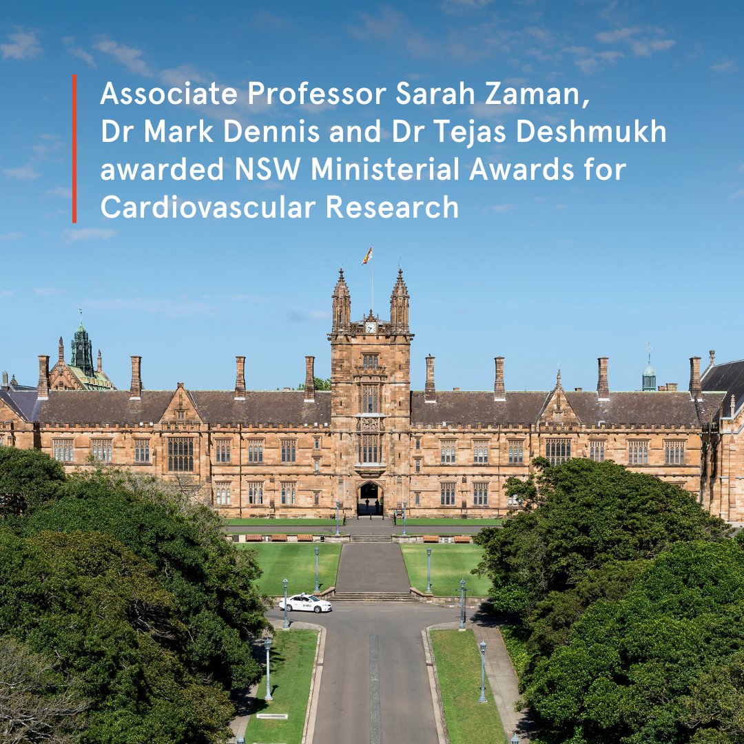 Sydney Health (@syd_health) on Twitter photo Congratulations to A/Prof <a href="/DrSarahjZaman/">A/Prof Sarah Zaman</a>, Dr Mark Dennis and Dr <a href="/TejasDmukh/">Tejas Deshmukh</a> who have all been awarded NSW Ministerial Awards for Cardiovascular Research by the <a href="/NSWCVRN/">NSW CVRN</a>! 🎉
Read more: medicalresearch.nsw.gov.au/ministerial-aw…
#LeadershipForGood Congratulations to A/Prof <a href="/DrSarahjZaman/">A/Prof Sarah Zaman</a>, Dr Mark Dennis and Dr <a href="/TejasDmukh/">Tejas Deshmukh</a> who have all been awarded NSW Ministerial Awards for Cardiovascular Research by the <a href="/NSWCVRN/">NSW CVRN</a>! 🎉
Read more: medicalresearch.nsw.gov.au/ministerial-aw…
#LeadershipForGood