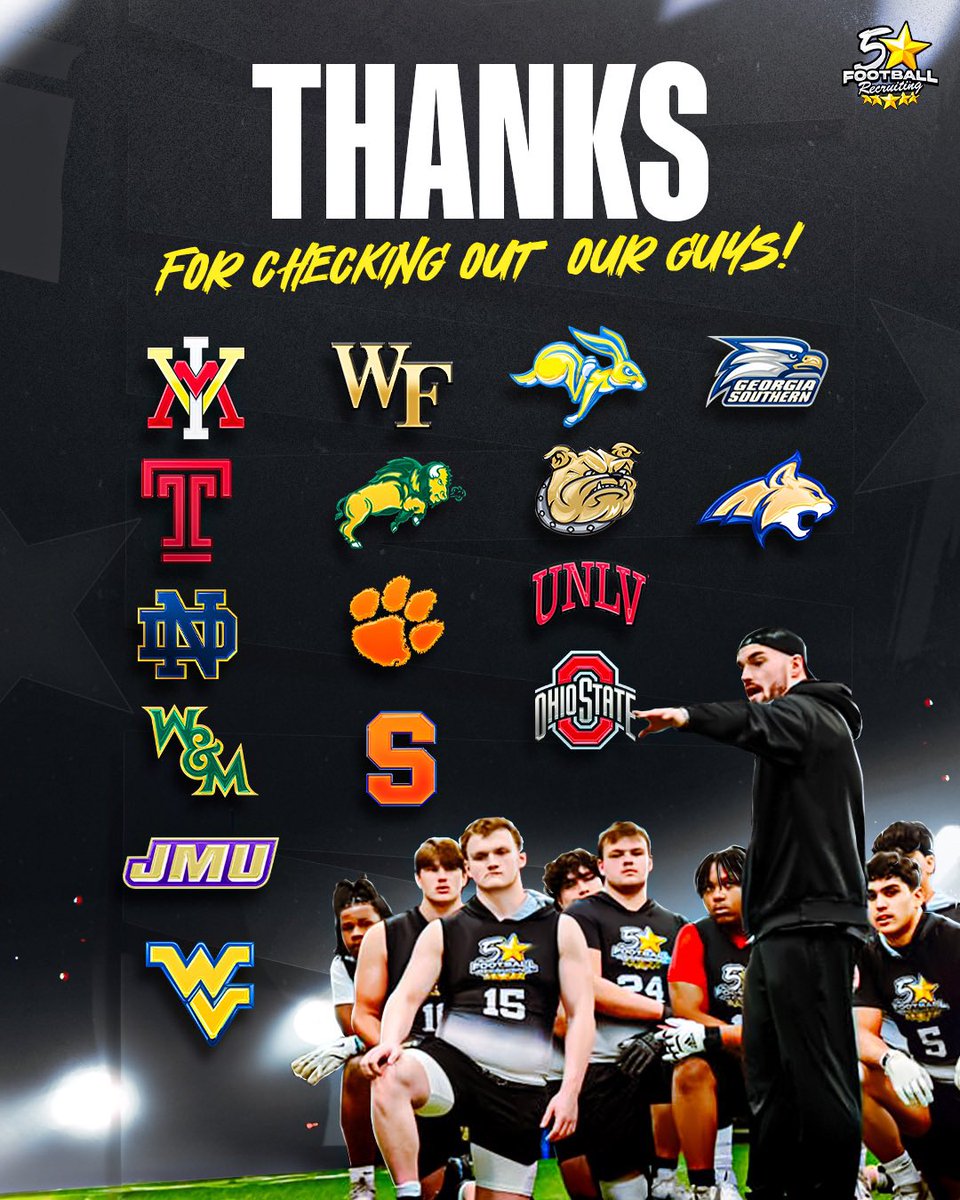 Coach Isaac (@coach_hadac) on Twitter photo Thank you to these awesome programs for checking out our <a href="/5StarFBRecruits/">5 Star Football Recruiting</a> last week👀💫
Big spring ahead📈🙏 Thank you to these awesome programs for checking out our <a href="/5StarFBRecruits/">5 Star Football Recruiting</a> last week👀💫
Big spring ahead📈🙏