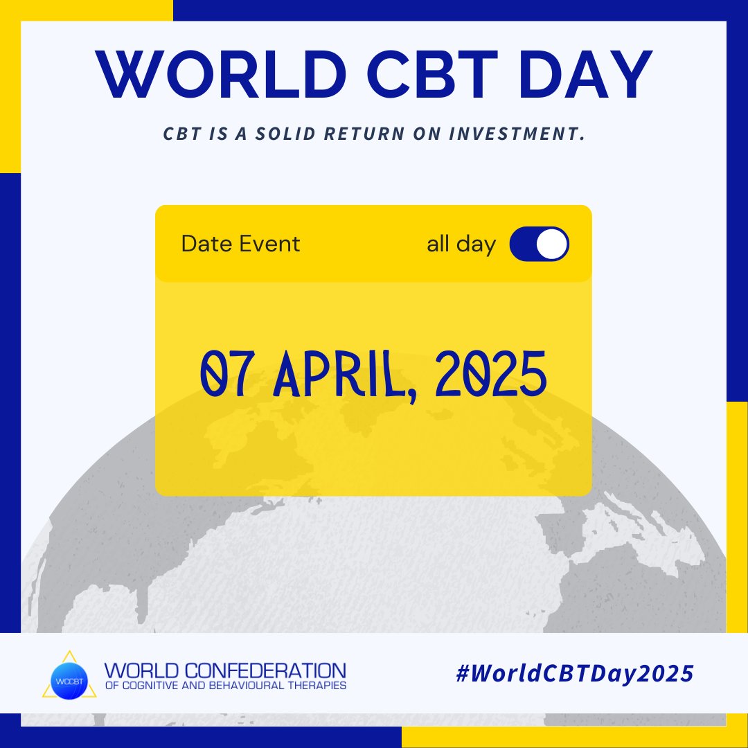 Leading up to #WorldCBTDay2025 🌎, we’re breaking down barriers and showing why CBT is a solid return on investment. 💵 🧠 Stay tuned for further insights.💡

#cbt #cognitivebehavioraltherapy #psychology #mentalhealth #wccbt #worldcbtday