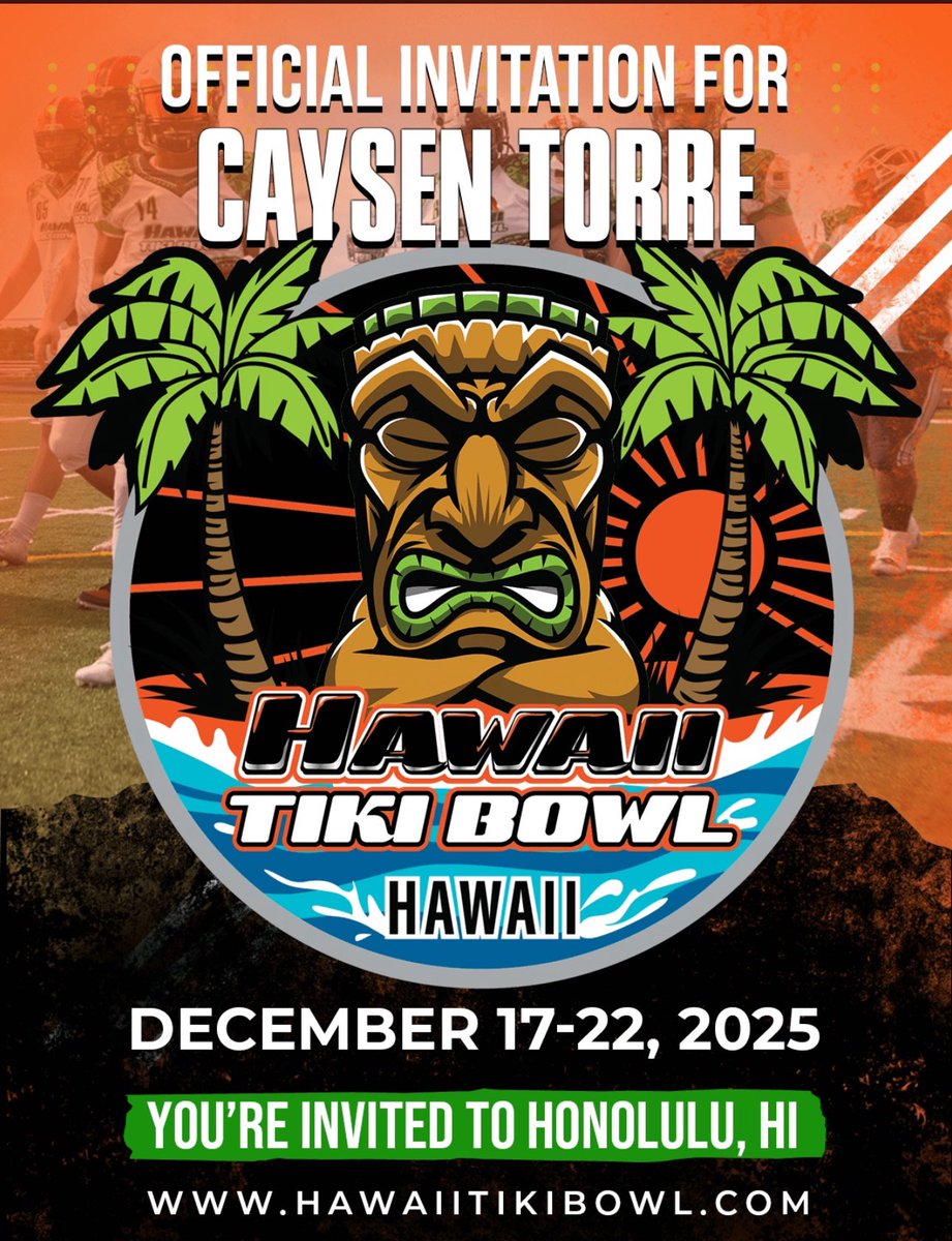 Caysen Torre (@caysentorre) on Twitter photo Grate to get invited to play in the <a href="/HawaiiTikiBowl/">Hawaii Tiki Bowl</a> <a href="/Andy_Pham1/">Andy</a> <a href="/altafootball/">Alta Football</a> <a href="/bburdette/">Blake Burdette</a> <a href="/joe_tuha/">Joe Tuha</a> <a href="/BlairAngulo/">Blair Angulo</a> Grate to get invited to play in the <a href="/HawaiiTikiBowl/">Hawaii Tiki Bowl</a> <a href="/Andy_Pham1/">Andy</a> <a href="/altafootball/">Alta Football</a> <a href="/bburdette/">Blake Burdette</a> <a href="/joe_tuha/">Joe Tuha</a> <a href="/BlairAngulo/">Blair Angulo</a>