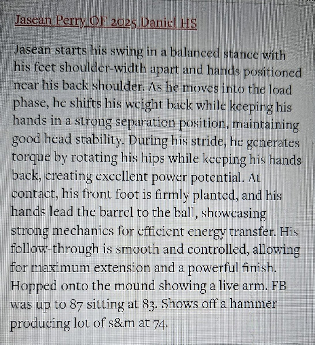 Thank you <a href="/PrepBaseball_SC/">Prep Baseball South Carolina</a> for the recognition. <a href="/dwdbaseball/">D.W. Daniel High School Baseball</a> <a href="/PayneDWDaniel/">Jarrod Payne</a>