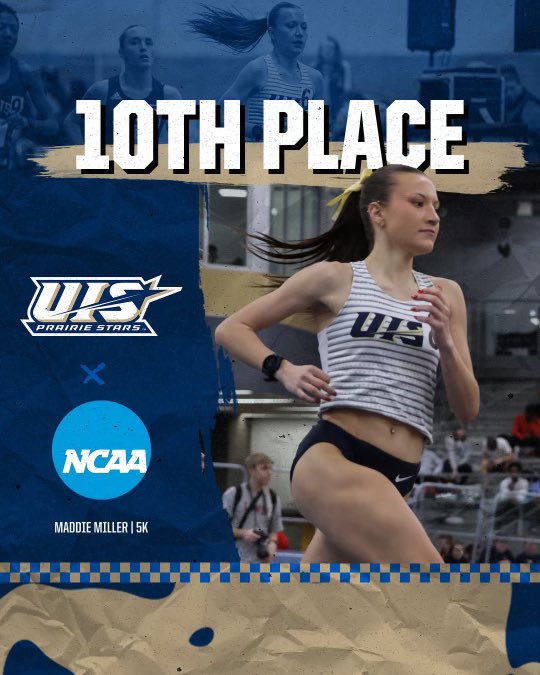 UISXCTF's tweet image. 🚨MADDIE MILLER IS 10TH IN THE NATION🚨

@madelyynmiller closes out her historic Indoor season by placing 10th in the nation! We are so proud of Maddie! 

#AsOne | #WeAreStars
