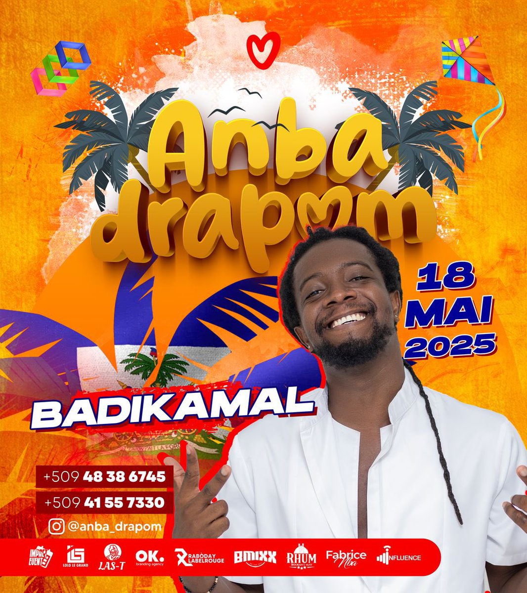 Pa rate vayb FESTIVAL JENÈS la pou anyen ane sa🙌🏾

WELCOME  BADI KAMALL🎉🎊
randevou 18 MAI🚨
ANBA DRAPO M🇭🇹
#18MilMoun👤👥🗣🔥 @badikamall @lololegrand9 @influenceht_