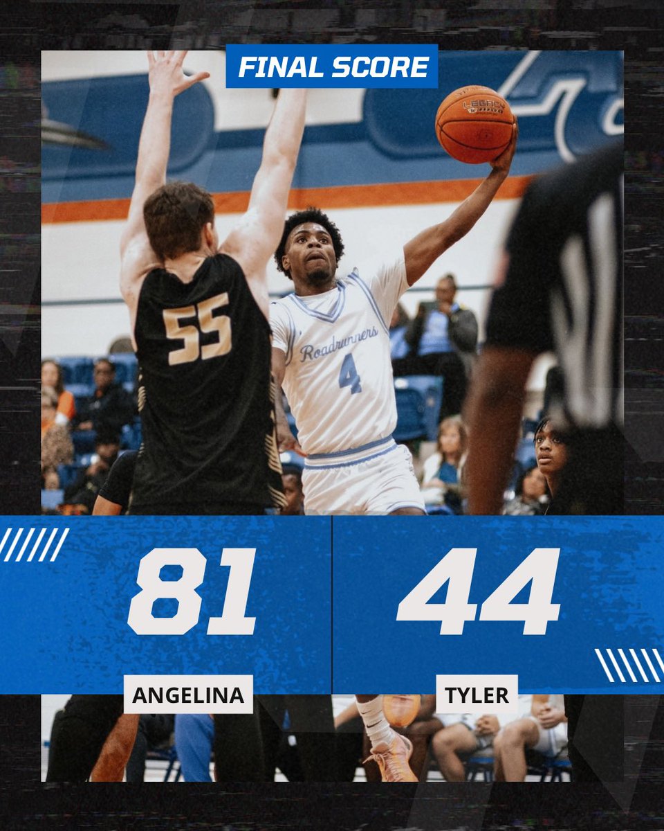 Angelina Men’s Basketball (@angelinahoops) on Twitter photo FINAL SCORE
Roadrunners dominate TJC in the Region 14 Quarterfinals!!! Let’s go Roadrunners! On to Semifinals tomorrow at 8pm!!
#RunEm FINAL SCORE
Roadrunners dominate TJC in the Region 14 Quarterfinals!!! Let’s go Roadrunners! On to Semifinals tomorrow at 8pm!!
#RunEm