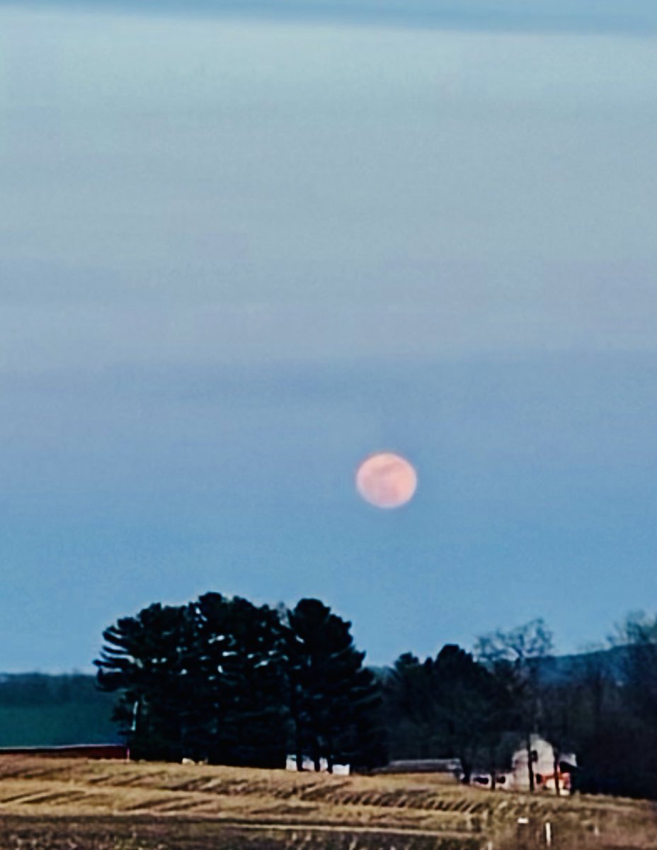 Thursday night full moon along Hwy 45 near Tigerton