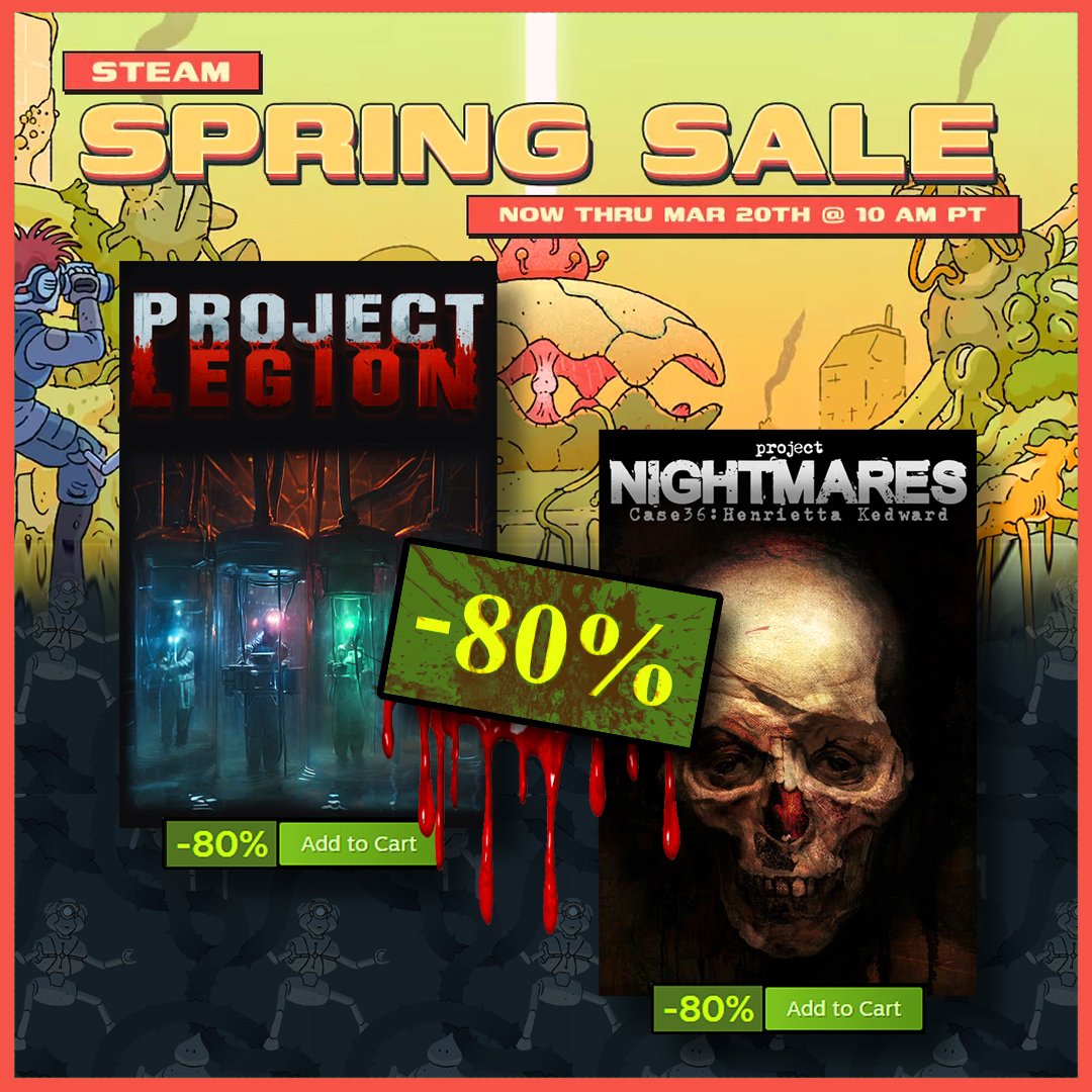 Project Nightmares (@ncdevelopers) on Twitter photo π₯ Spring Sale is here! π₯
Get Project Legion & Project Nightmares: Case 36 Henrietta Kedward at a massive 80% OFF!
Donβt miss this chance to grab these terrifying horror experiences at a killer price!
π Project Legion π store.steampowered.com/app/2800850/Prβ¦
π Project Nightmares π π₯ Spring Sale is here! π₯
Get Project Legion & Project Nightmares: Case 36 Henrietta Kedward at a massive 80% OFF!
Donβt miss this chance to grab these terrifying horror experiences at a killer price!
π Project Legion π store.steampowered.com/app/2800850/Prβ¦
π Project Nightmares π