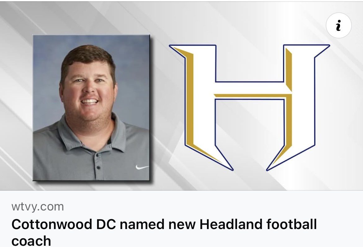 Congratulations Coach Holland. This guy played a huge role in the success of Cottonwood Football. The Bears defense ranked in the top five in 2A under Hollands leadership. He will do big things as a Head coach! 

wtvy.com/2025/03/13/cot…