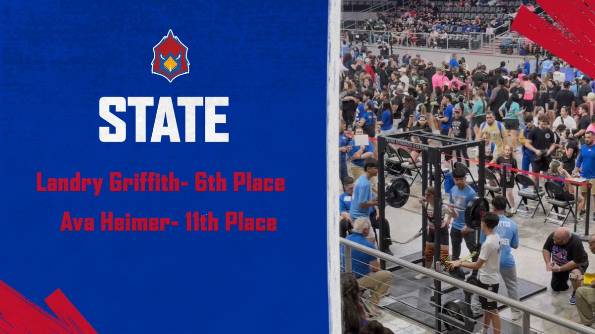 Ava and Landry had a great day at the State Powerlifting Meet in Edinburg! Thank you ladies, and Coach Maine's for all your efforts in representing our community on the biggest stage! #CardinalPride