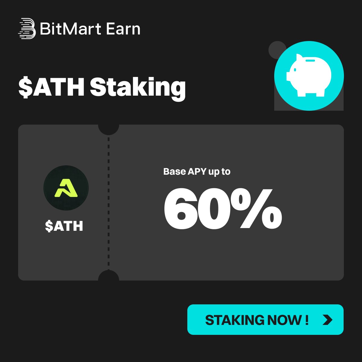 ⏰ APY Updated-Top Tokens on #BitMartEarn

🚀 $ATH stacking available now!
🚀 0-180 day flexible terms, up to 60% APY!

👉 Community: t.me/BitMartExchang…
👉 Earn Now: bitmart.com/staking
👉 VIP: bitmart.com/earn-vip

#cryptocurrency #Savings #Staking #BitMart #ATH