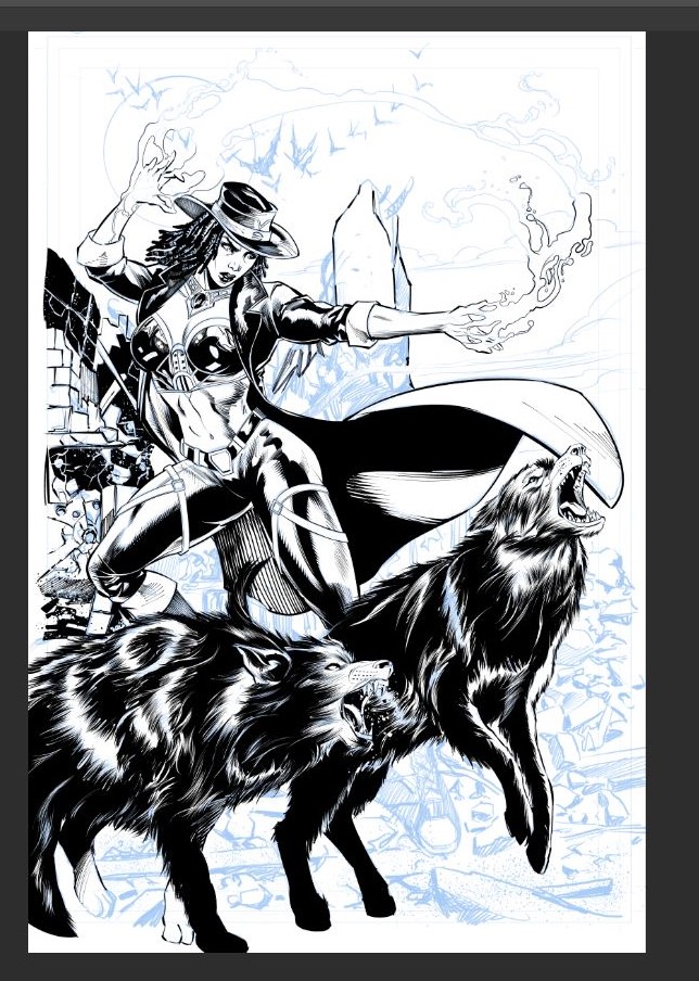 what i got done to day over <a href="/Rod_Luper/">Rod Luper</a> for a little bloodruth, first time inking him so still figuring out how to handle his stuff. The Wolves took a while.