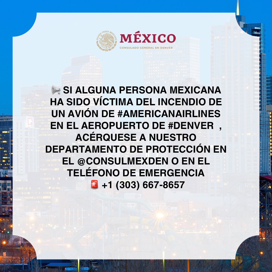 ConsulMexDen's tweet photo. ⚠️ATENCIÓN⚠️ https://t.co/OsbrWQk6x1