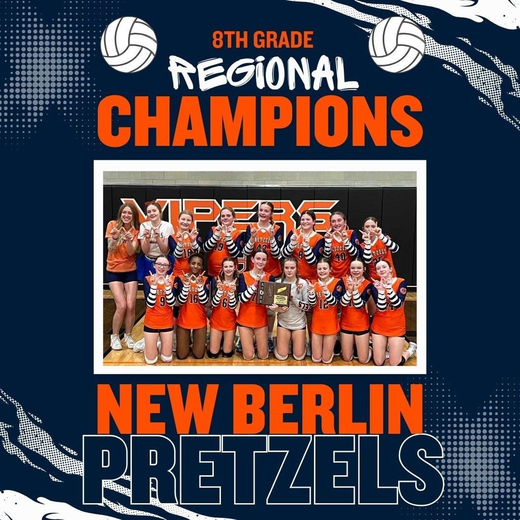 NBHSPretzels1's tweet image. 🏆 REGIONAL CHAMPS 🏆

Congratulations to our 8th grade Pretzel volleyball team on winning the regional championship! 💙🥨🎉

Your hard work, dedication, and teamwork paid off, and we couldn’t be more proud! Way to bring home the title! 🏐💪🔥

#RegionalChamps #PretzelPride