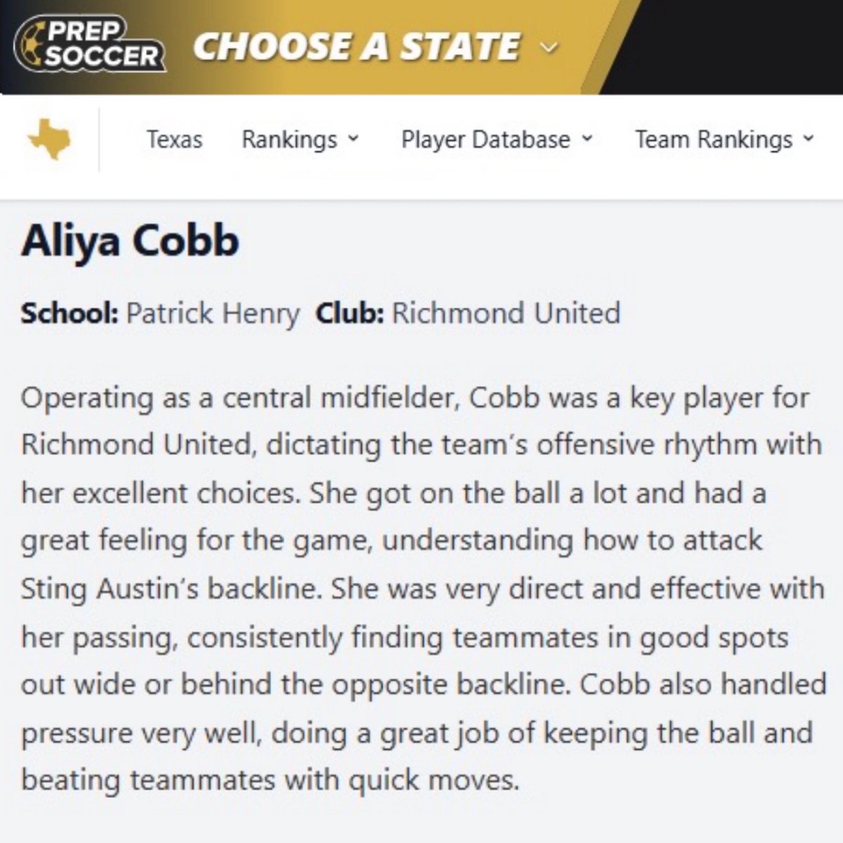 Appreciate the write up about the ECNL Texas Showcase from <a href="/PrepSoccer/">Prep Soccer ⚽️</a>!