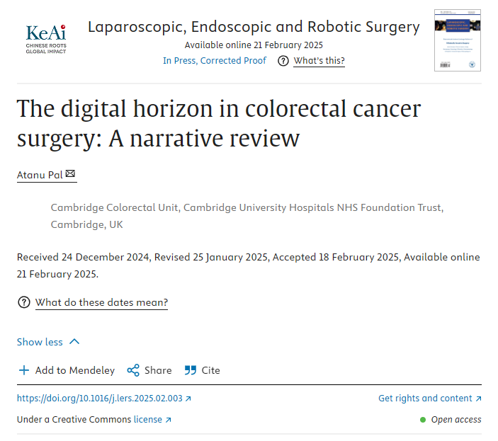Laparoscopic, Endoscopic and Robotic Surgery tweet media