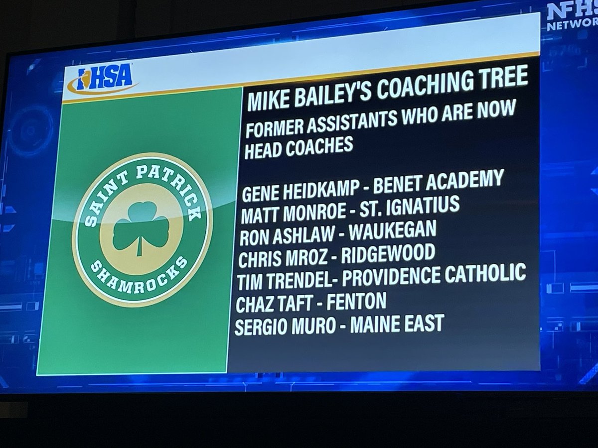 Mike Bailey coaching tree <a href="/SaintPatrickHS/">Saint Patrick HS</a>