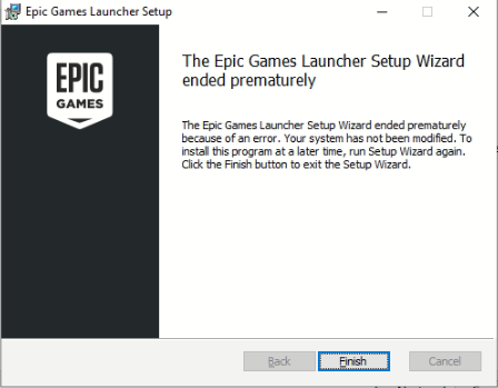 ✅To solve this problem

1️⃣ Move Epic Games Setup to C:\.
2️⃣ Open Command Prompt as Admin (Win + R, type cmd, press Ctrl + Shift + Enter).
3️⃣ Type: cd.. → Enter (repeat once).
4️⃣ Ensure you're in C:\&gt;.
5️⃣Type: C:\the_filename_you_moved.msi and press Enter.